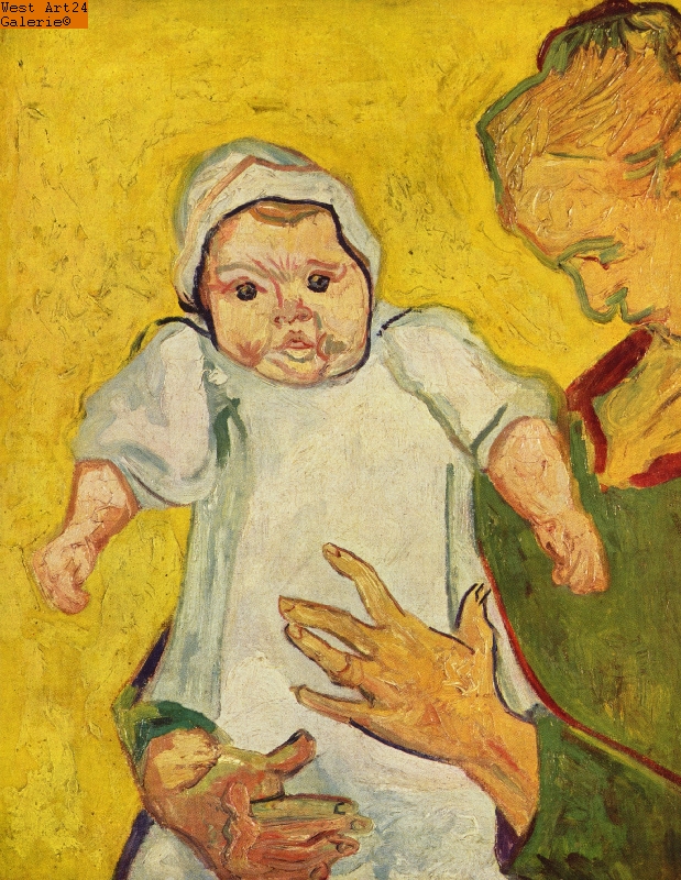 Mutter Roulin mit ihrem Säugling nach van Gogh Gemäldeimitation